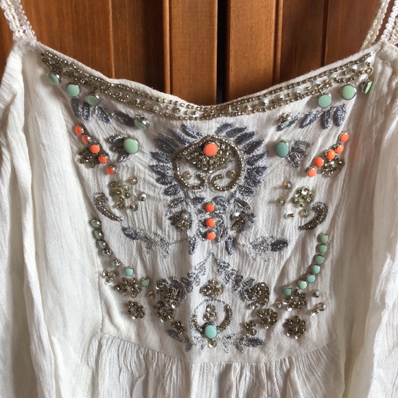 Urban Outfitters Boho Beaded Flowy Top - Picture 1 of 2